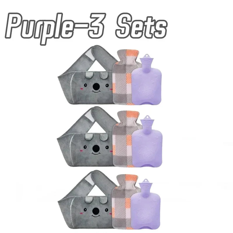 3Pcs Hot Water Bag Waist Cover Belt Stomach Abdominal Warming Band Warm Waist Cover Belt for Neck Hand with Hot Water Bottle Bag