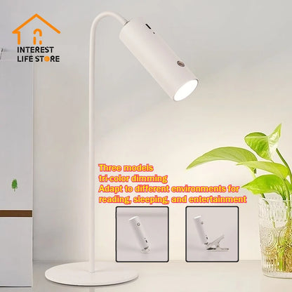 New 3 in 1 LED Desk Lamp Eye-Caring Night Light Rechargeable Full Spectrum with Magnetic Base Portable Bedside School Study Lamp
