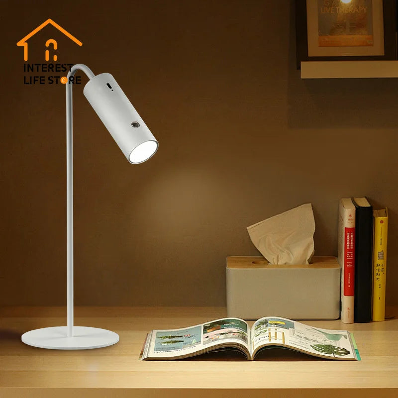 New 3 in 1 LED Desk Lamp Eye-Caring Night Light Rechargeable Full Spectrum with Magnetic Base Portable Bedside School Study Lamp