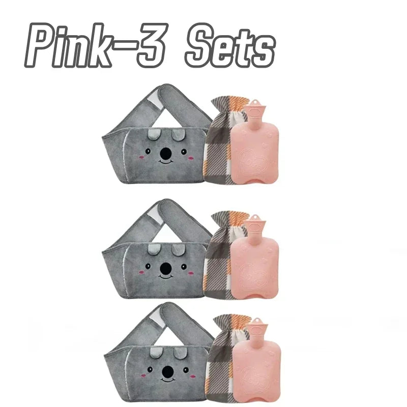 3Pcs Hot Water Bag Waist Cover Belt Stomach Abdominal Warming Band Warm Waist Cover Belt for Neck Hand with Hot Water Bottle Bag