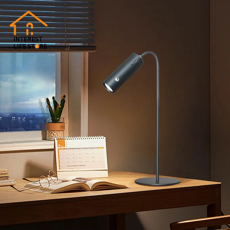 New 3 in 1 LED Desk Lamp Eye-Caring Night Light Rechargeable Full Spectrum with Magnetic Base Portable Bedside School Study Lamp